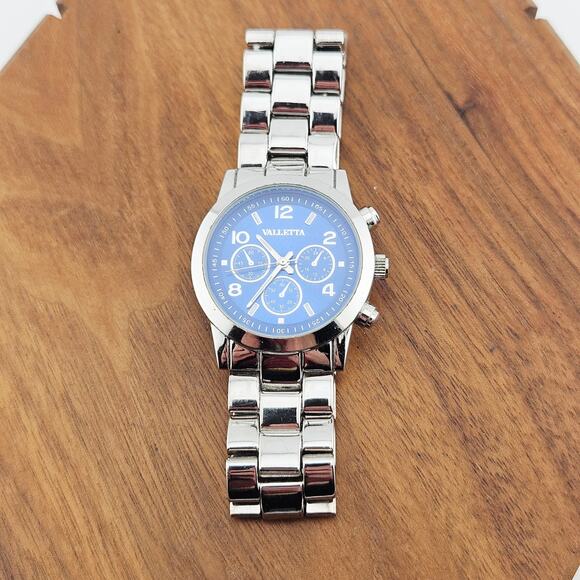 Valletta Unisex Multifunction Watch Silver Tone Link Blue Multidial IF162 - Picture 4 of 7